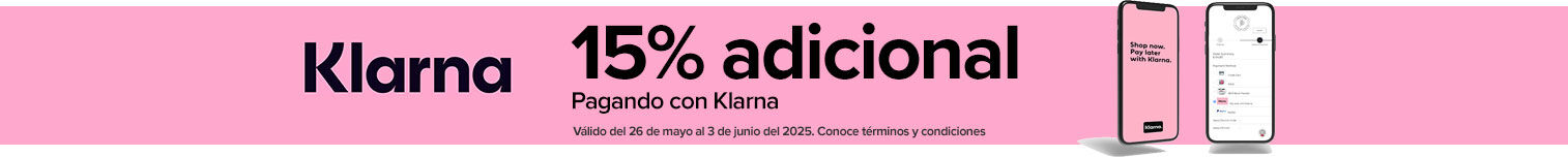 15%OFF adicional con Klarna 15%OFF adicional con Klarna