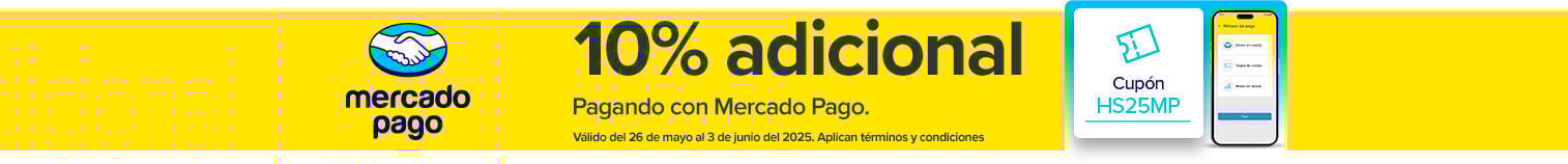 10%OFF adicional con Mercado Pago 10%OFF adicional con Mercado Pago