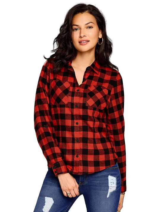 Camisa de franela 81204, ROJO, hi-res