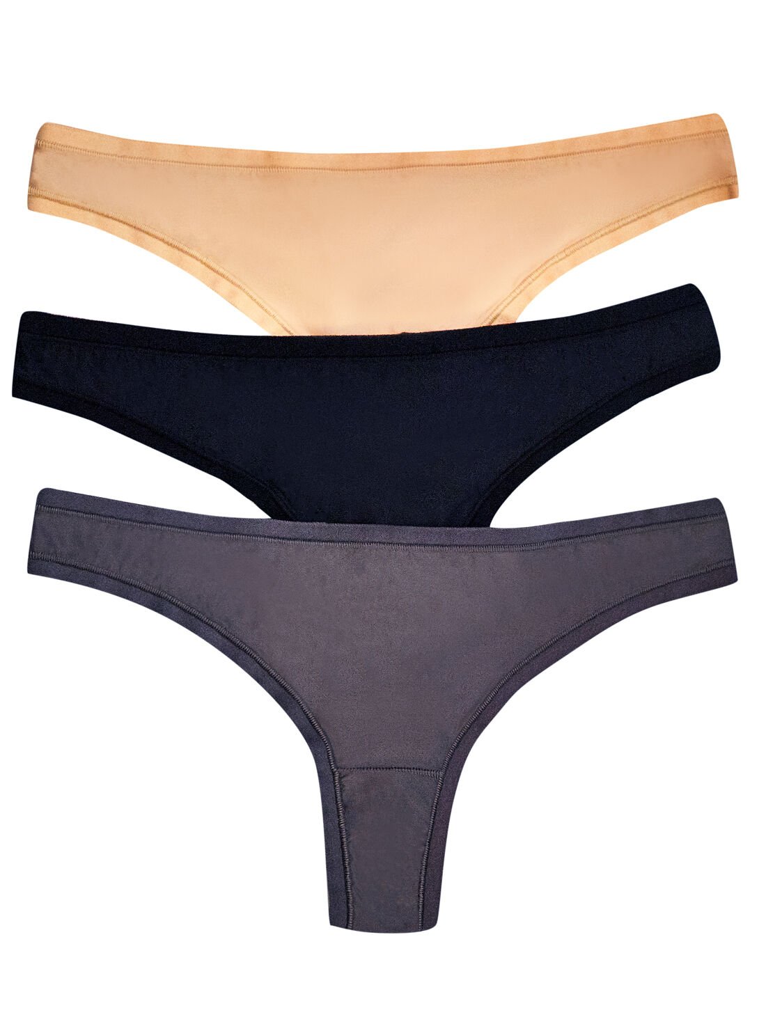 Paquete de 3 tangas 31348, NUDE/NEGRO Paquete de 3 tangas 31348
