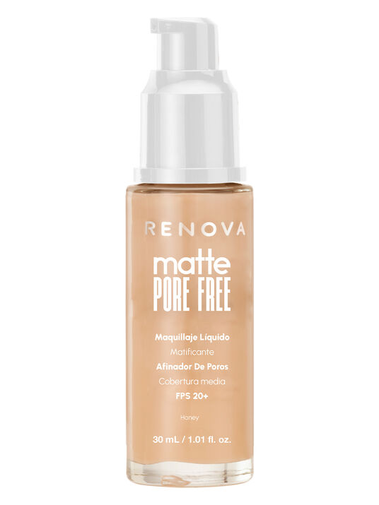 Renova maquillaje liquido matte pore free 22028, HONEY, hi-res