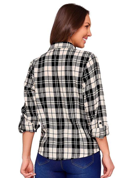 Camisa de franela 81204, NEGRO, hi-res