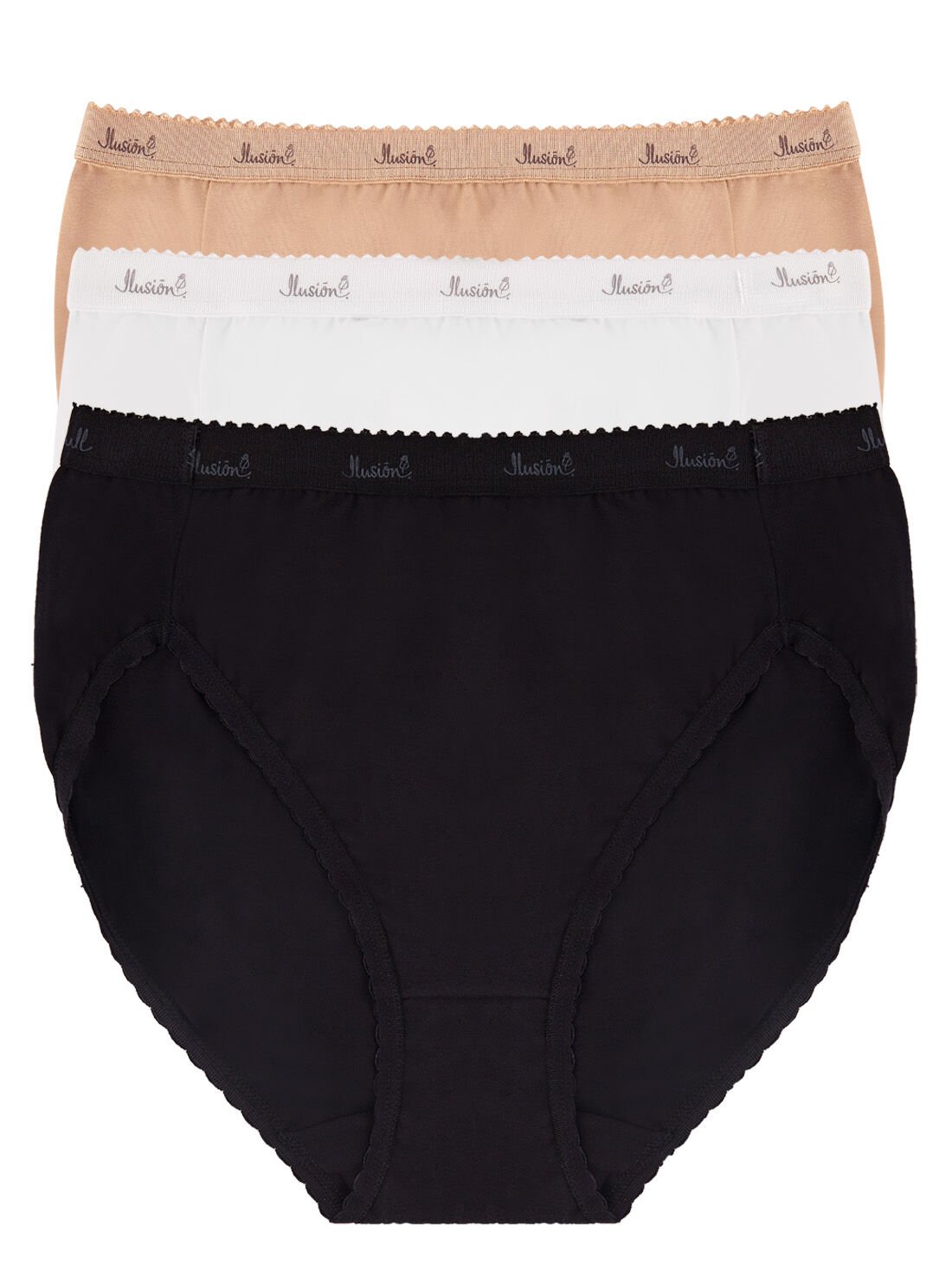 Paquete de 3 panties corte francés 31343, ÚNICO Paquete de 3 panties corte francés 31343