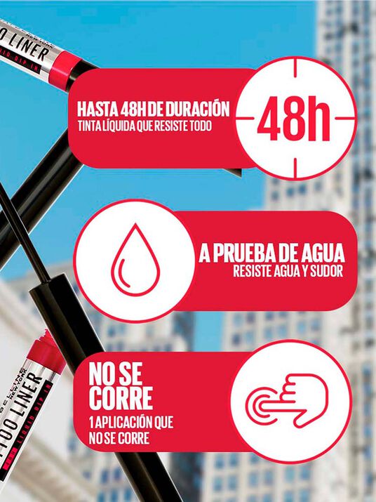 Maybelline delineador de ojos tatto liner 48h liquid 21026, BLACK, hi-res