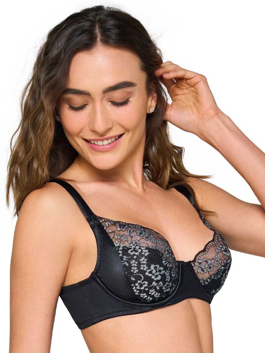 Bra cobertura completa 70134, NEGRO/GRIS REAL, hi-res