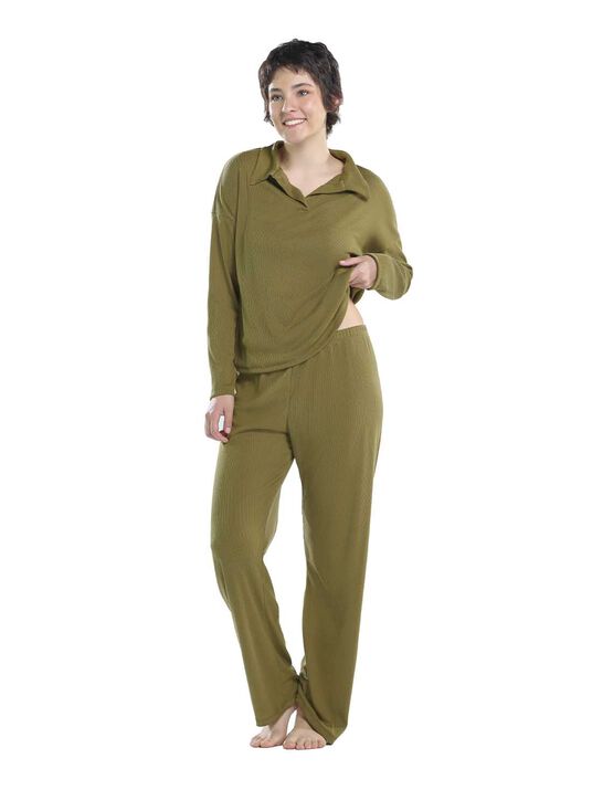 Set pijama 77226, OLIVO, hi-res
