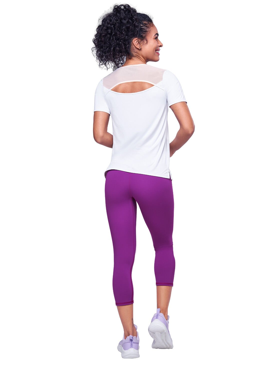 Leggings capri con pretina alta 1794, PÚRPURA I Leggings capri con pretina alta 1794