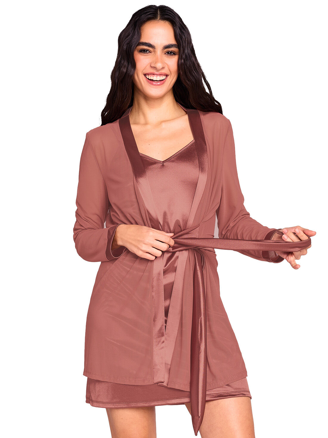 Bata de mesh / sat&iacute;n 77207