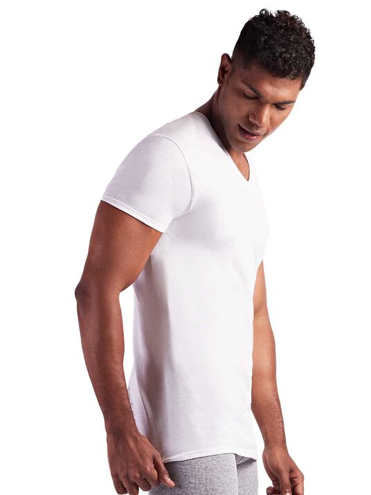 Playera cuello V Fruit of the Loom 72019, BLANCO, hi-res