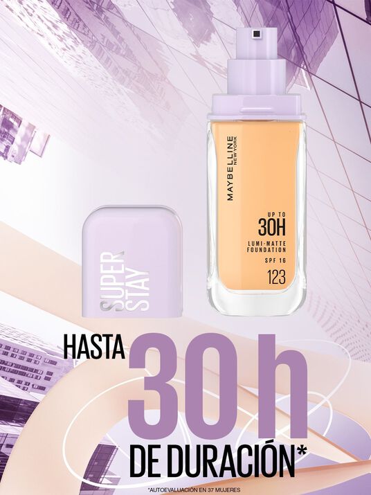 Maybelline maquillaje l&iacute;quido super stay lumi matte 22024, 123 AS X, hi-res