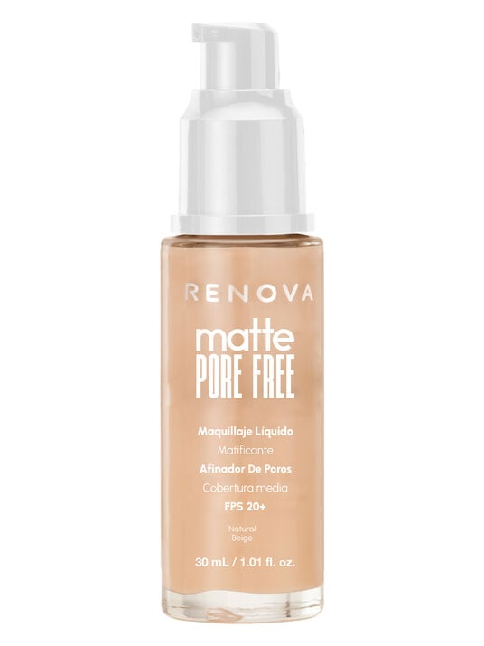 Renova maquillaje liquido matte pore free 22028, NATURAL BEIGE, hi-res
