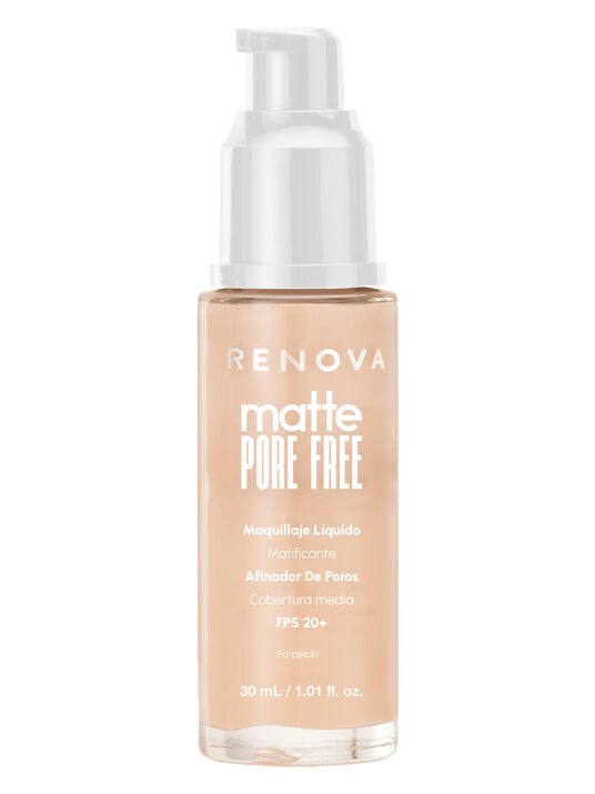 Renova maquillaje liquido matte pore free 22028, PORCELAIN, hi-res