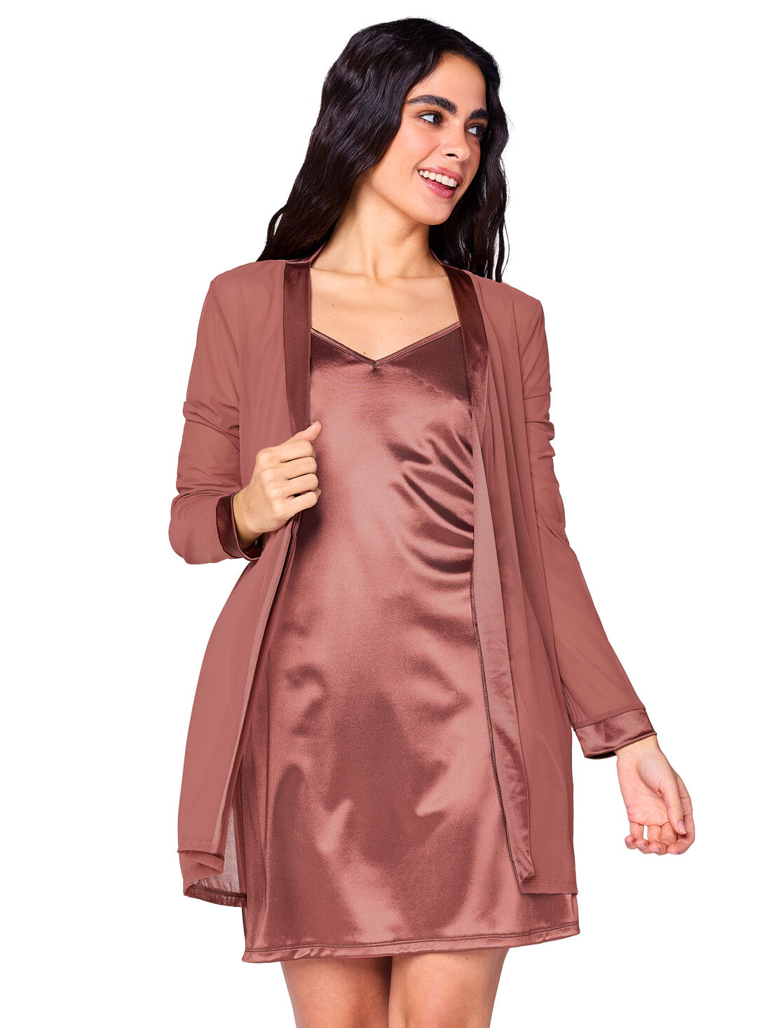 Bata de mesh / sat&iacute;n 77207