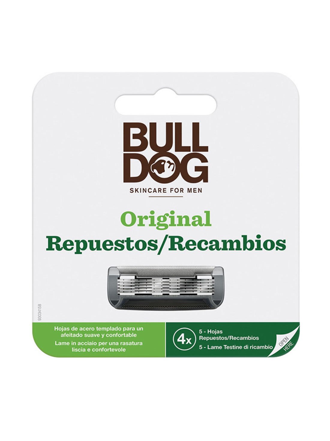 Bulldog cuchillas de acero para afeitar X4 25048