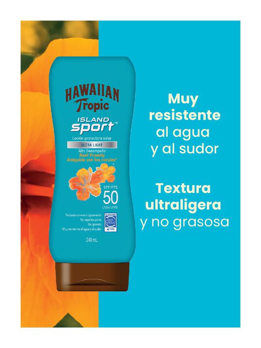 Hawaiian Tropic loci&oacute;n island sport FPS 50+ 27073, &Uacute;NICO, hi-res
