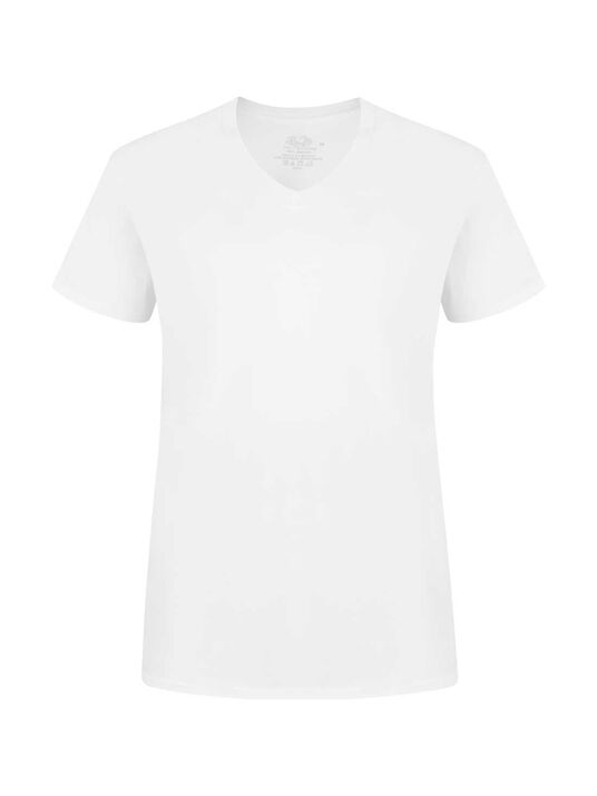 Playera cuello V Fruit of the Loom 72019, BLANCO, hi-res