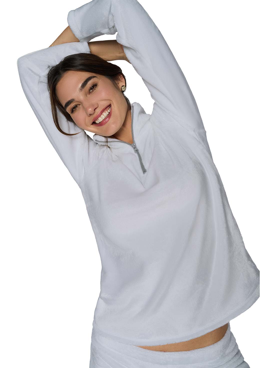 Pijama de fleece 77189, JASPE GRIS, hi-res
