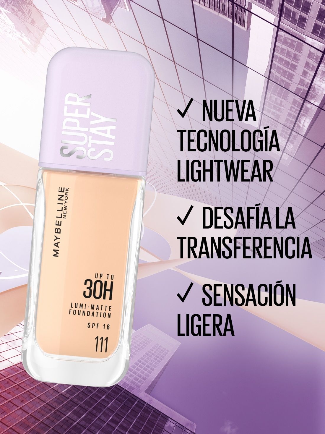 Maybelline maquillaje líquido super stay lumi matte 22024, 111 AS X, hi-res