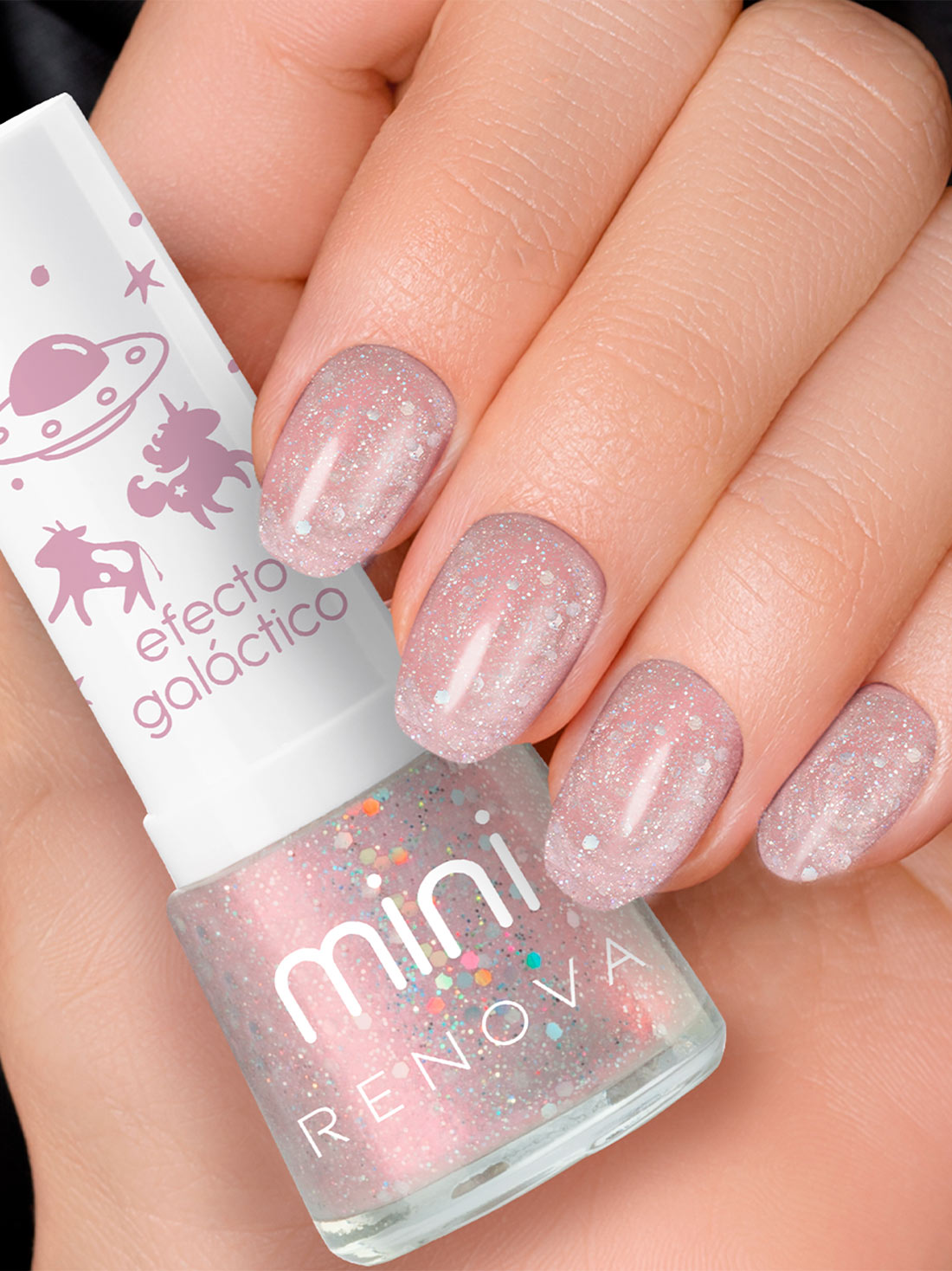 Renova esmalte mini  23014, BEIGE CON GLITTER, hi-res
