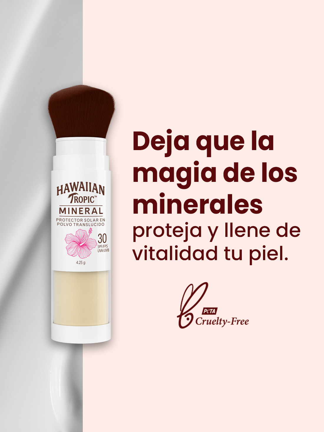 Hawaiian Tropic brocha polvo mineral FPS 30 27051, ÚNICO, hi-res