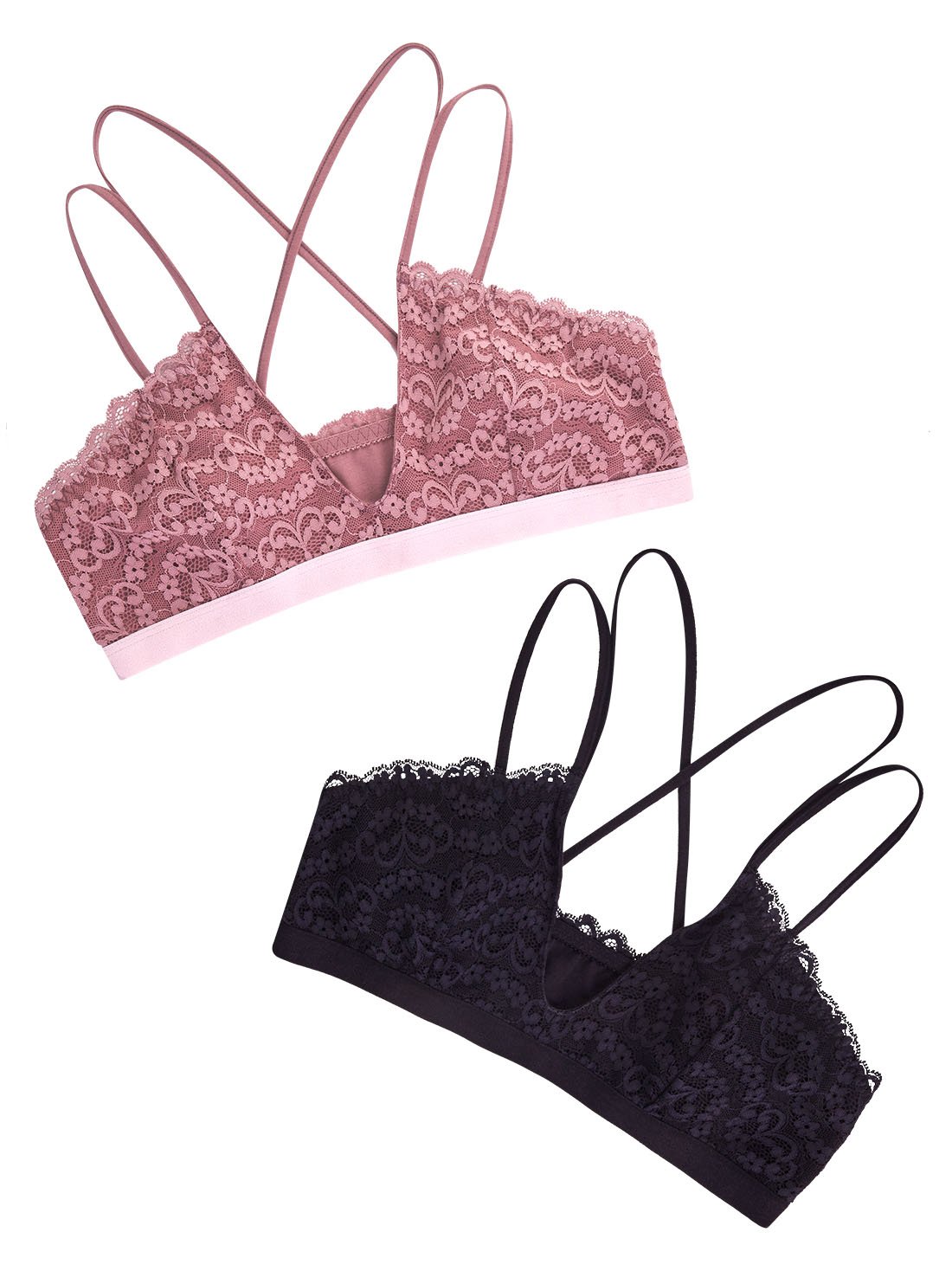 Paquete de 2 bralettes 93008, ROSA III/NEGRO, hi-res