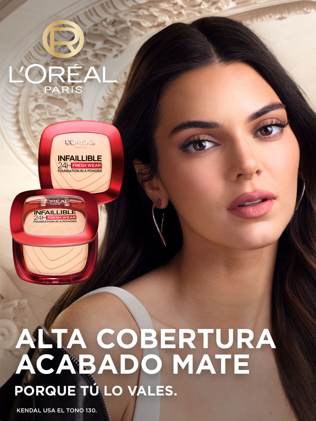 L'Oréal Paris polvo compacto infallible fresh wear 22031, 130 TRUE BEIGE, hi-res