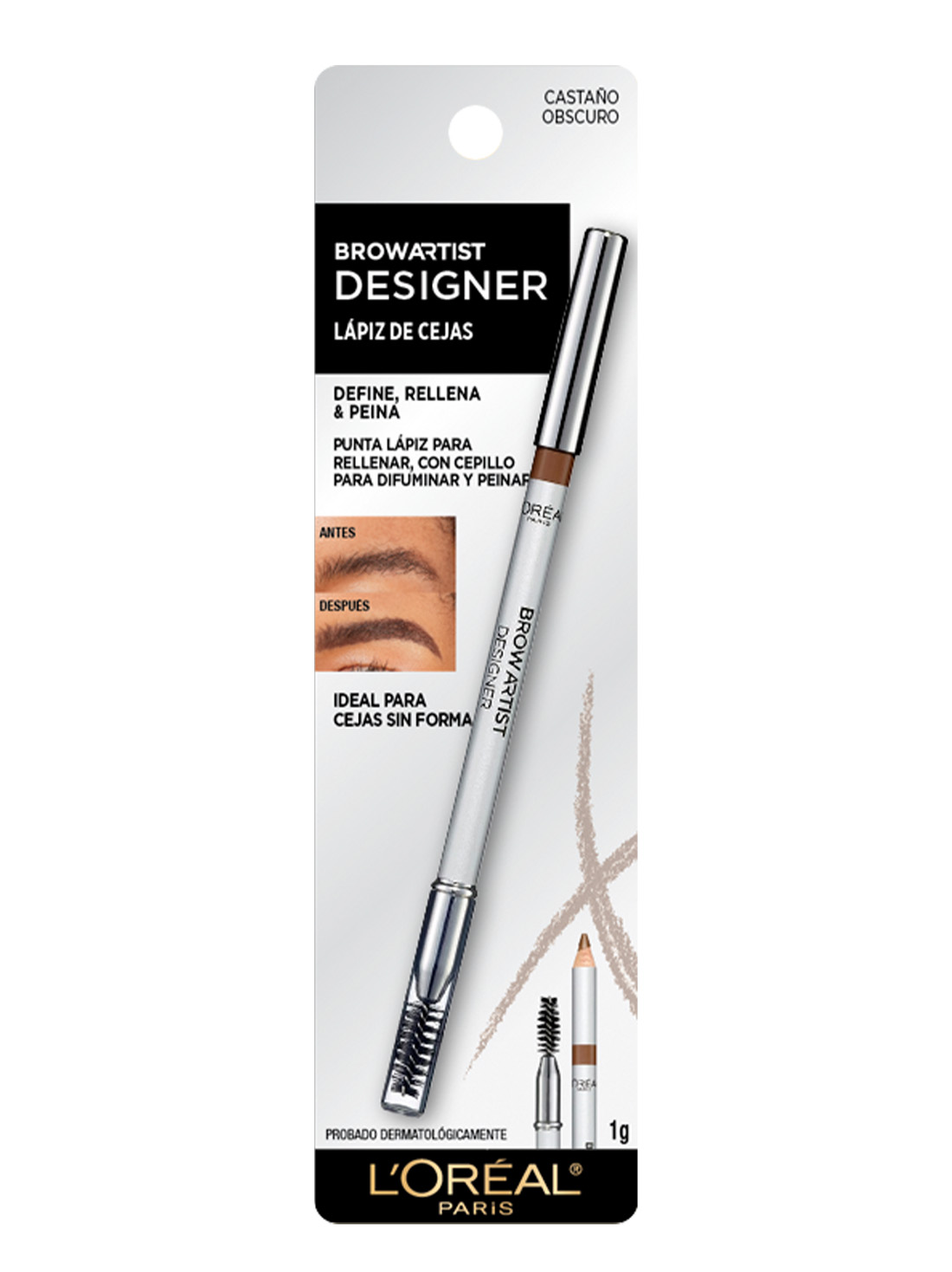 L'Oréal Paris lápiz de cejas artist designer 21043, DEEP BROWN, hi-res