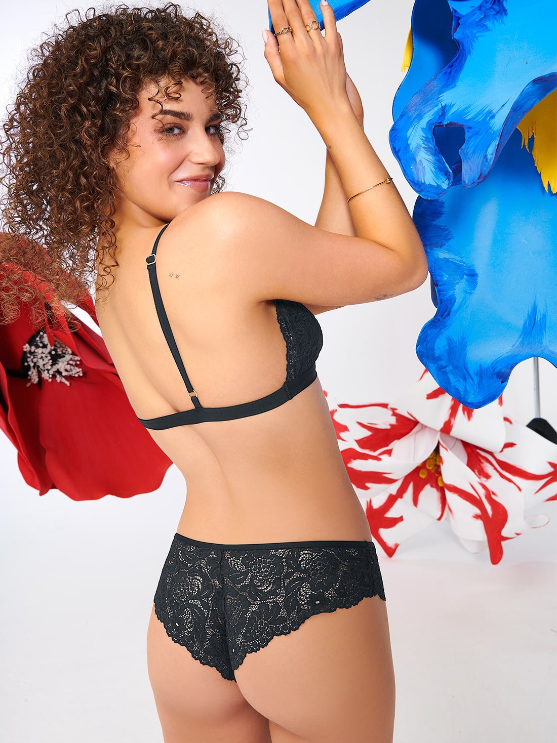 Conjunto de bralette y panty 93015, NEGRO, hi-res