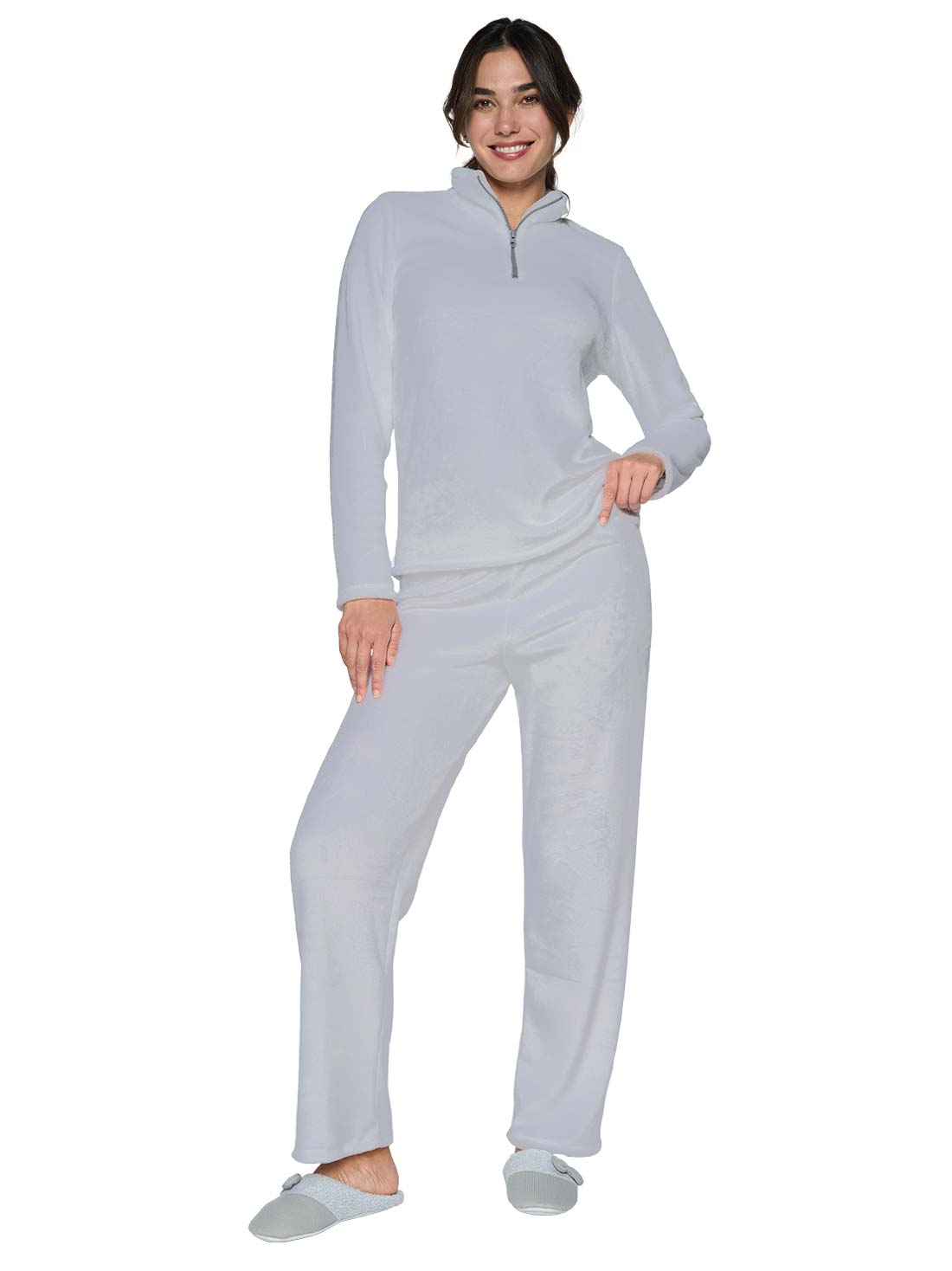 Pijama de fleece 77189, JASPE GRIS, hi-res