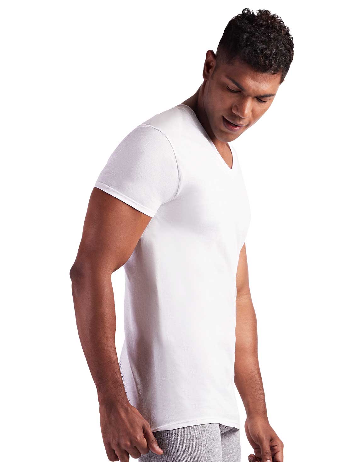 Playera cuello V Fruit of the Loom 72019, BLANCO, hi-res