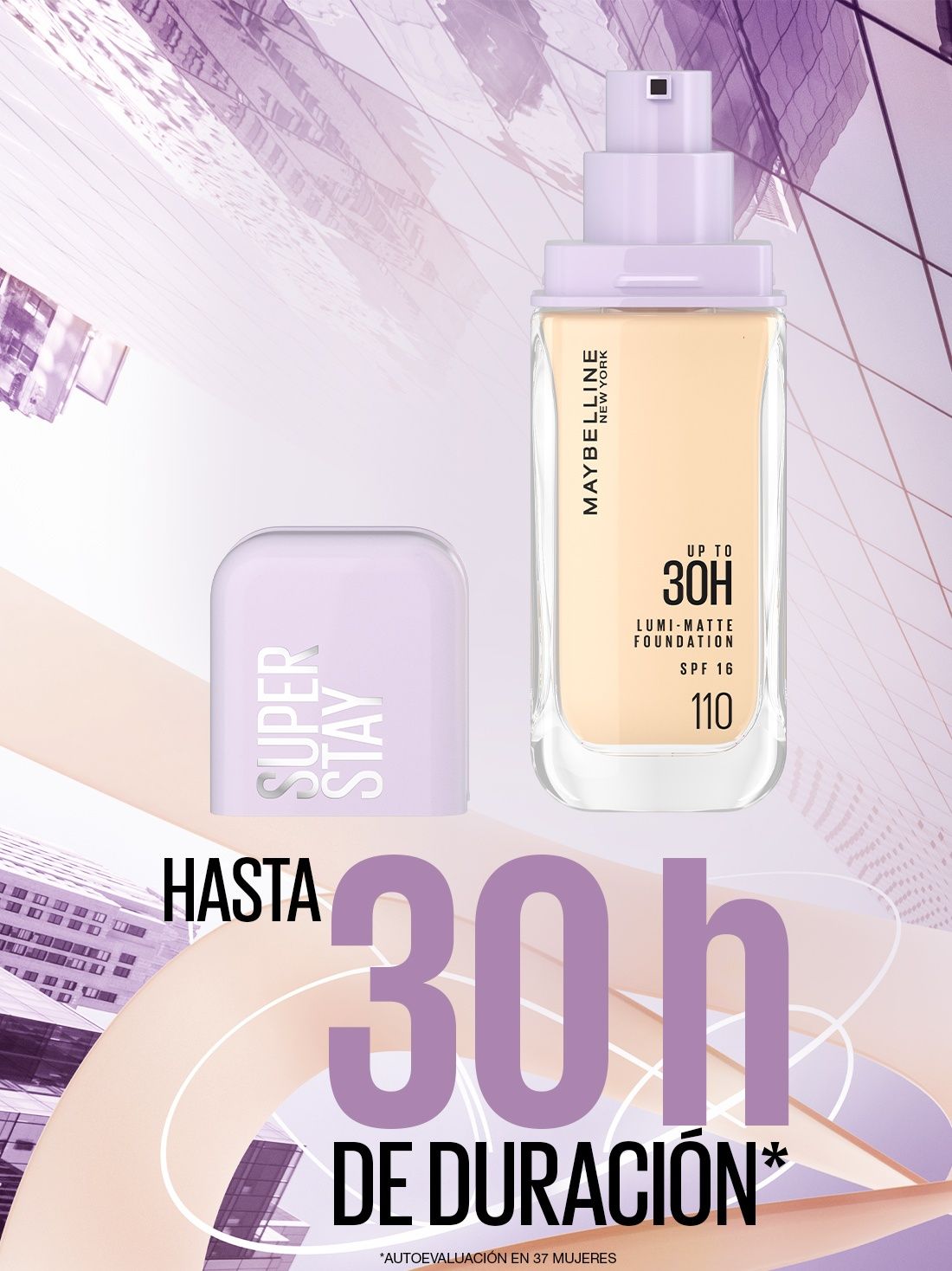 Maybelline maquillaje líquido super stay lumi matte 22024, 110 AS X, hi-res