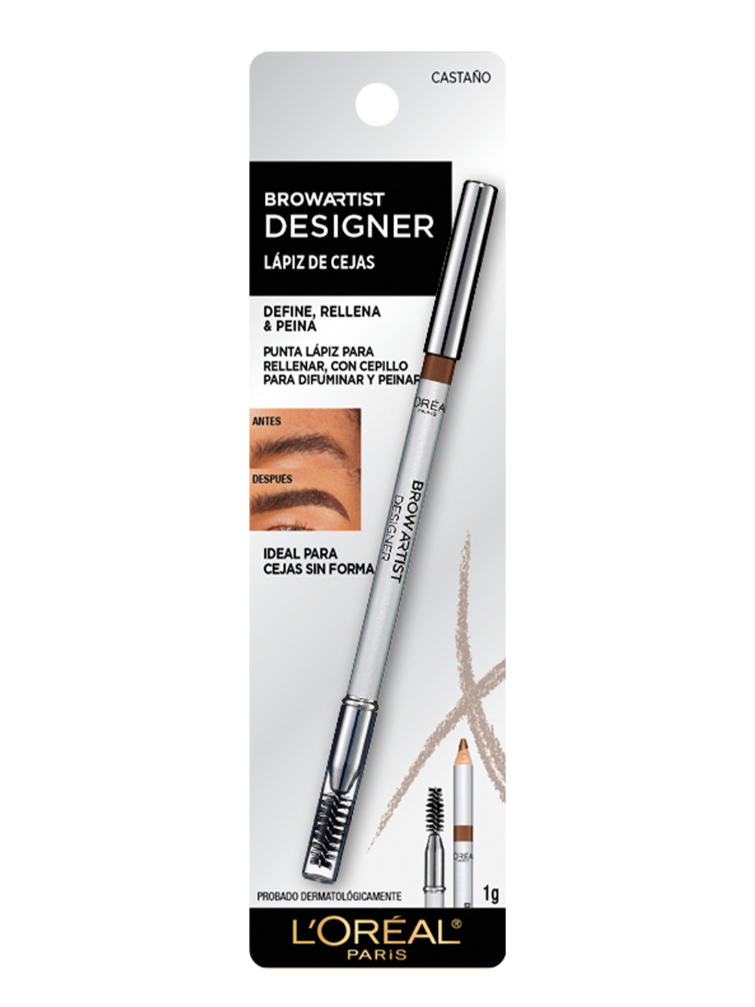 L'Oréal Paris lápiz de cejas artist designer 21043, GOLDEN BROWN, hi-res