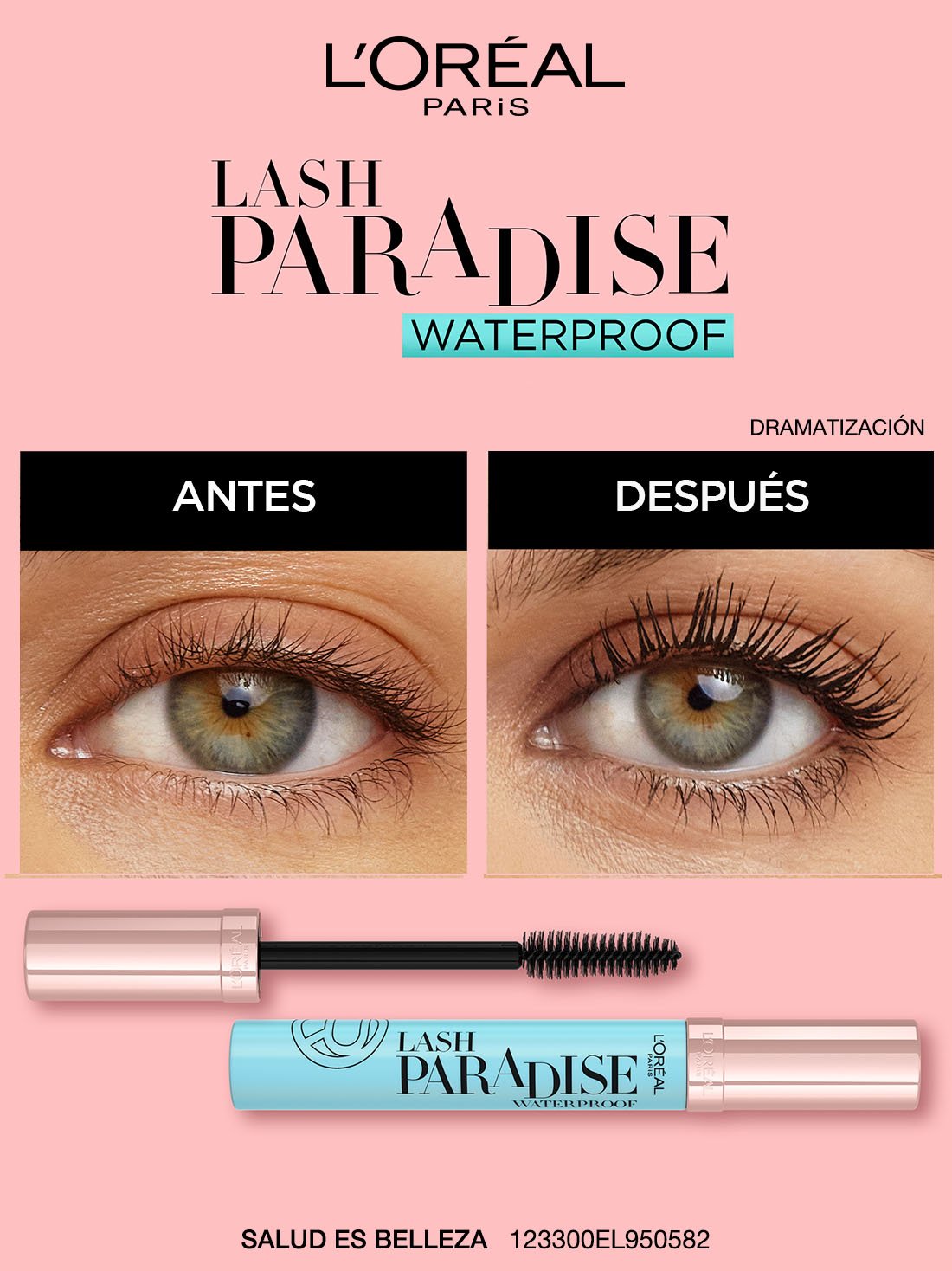 L'Oréal Paris mascara de pestañas voluminous lash paradise 21048, BLACK WP, hi-res
