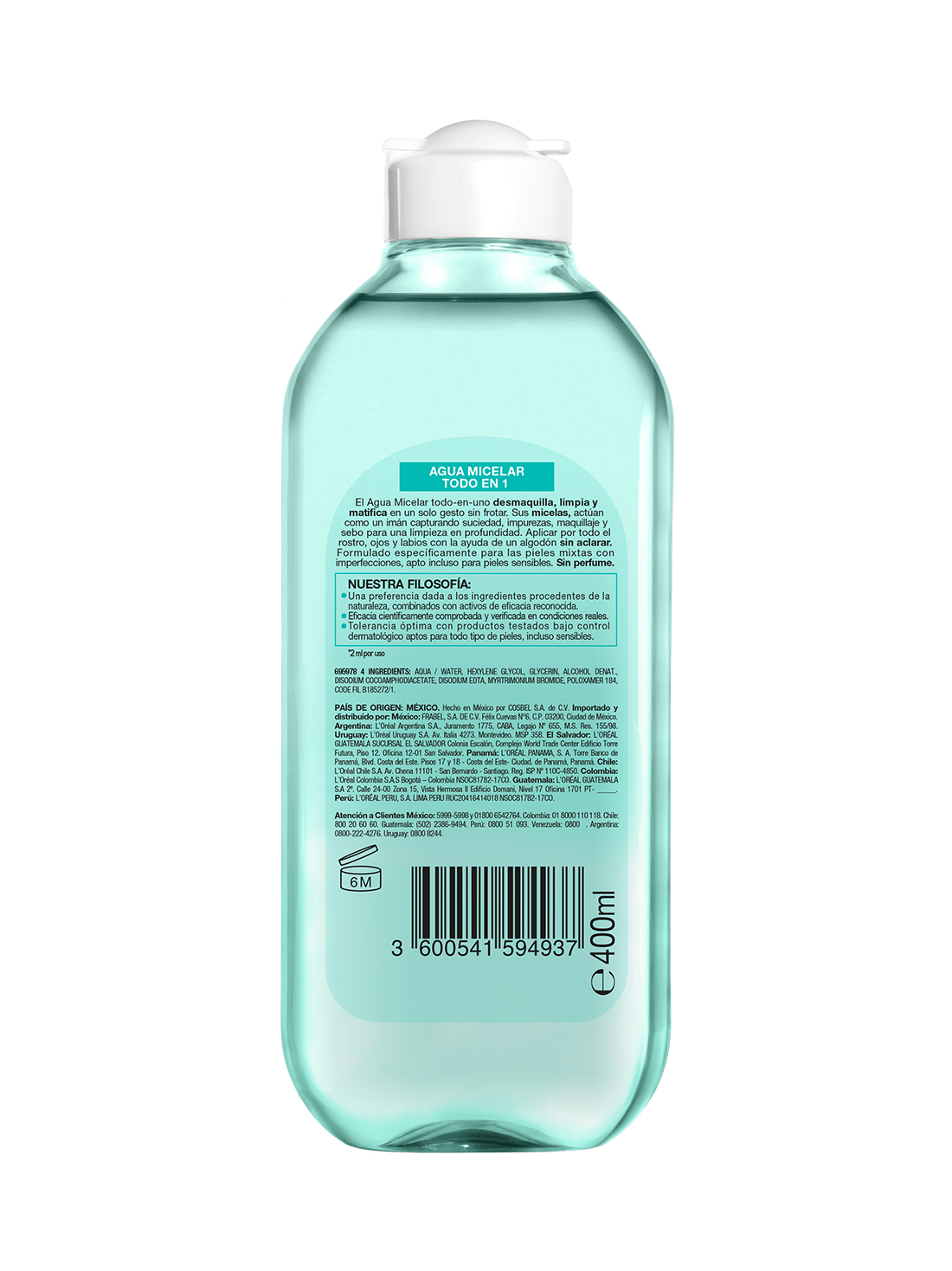 Agua micelar pure active Garnier 35310, UNICO, hi-res
