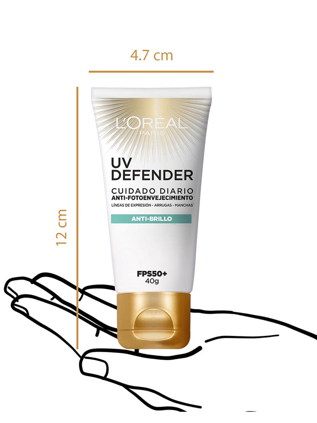 L'Oréal Paris protector UV defender FPS 50+ anti brillo sin color  35321, ÚNICO, hi-res