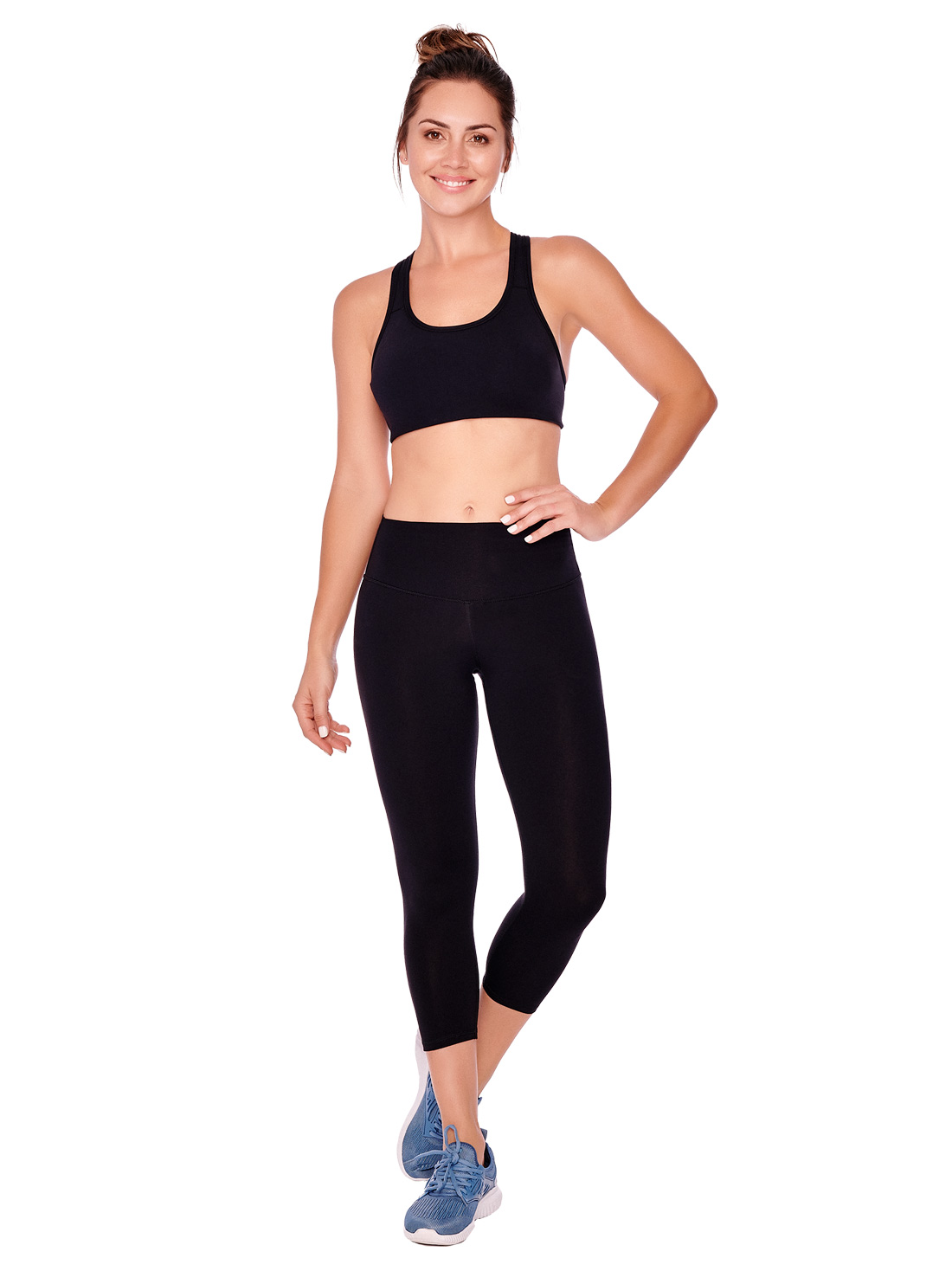 Leggings capri con pretina alta 1794, NEGRO, hi-res