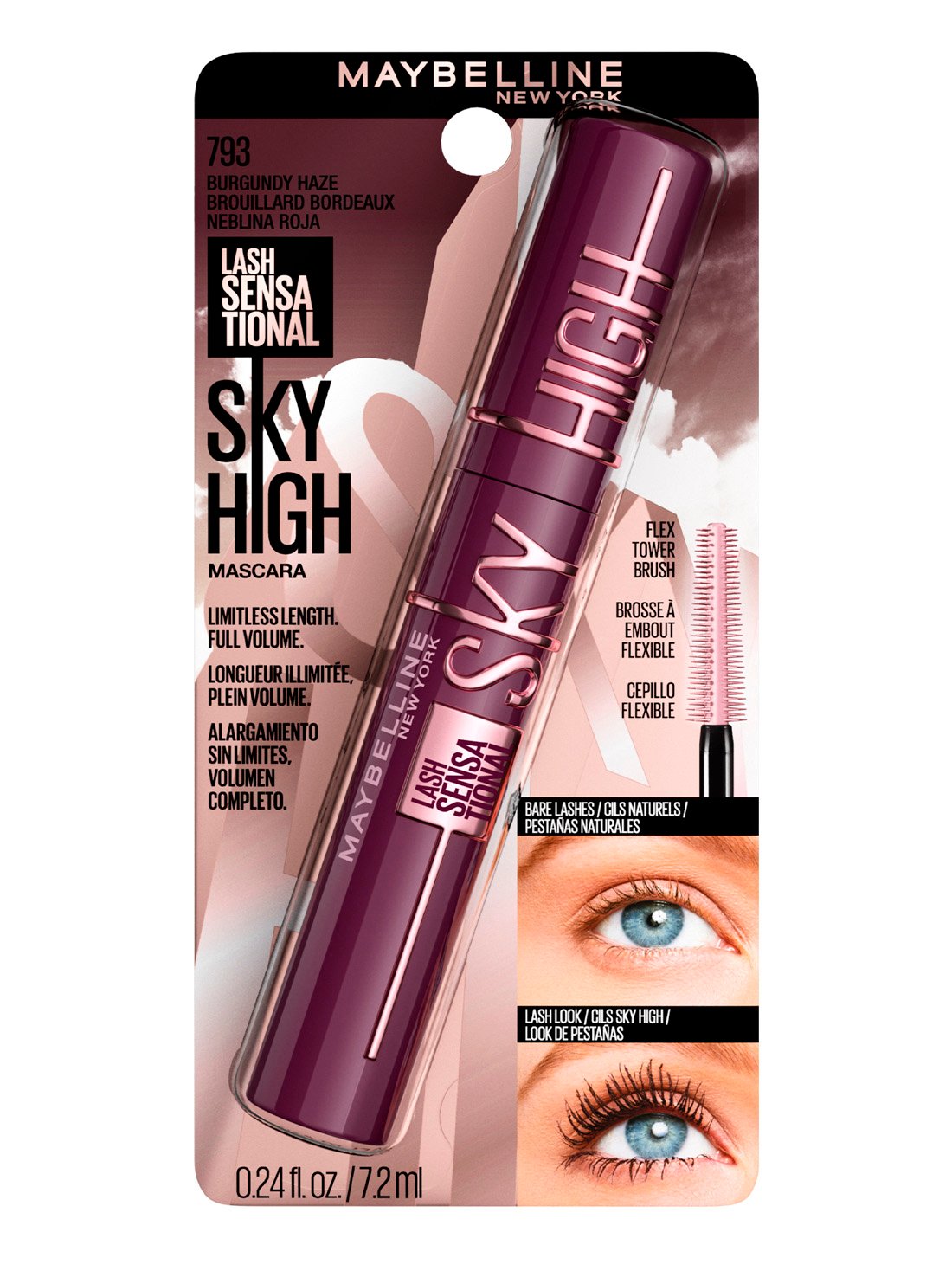 Maybelline máscara de pestañas sky high 35333, BORGOÑA, hi-res