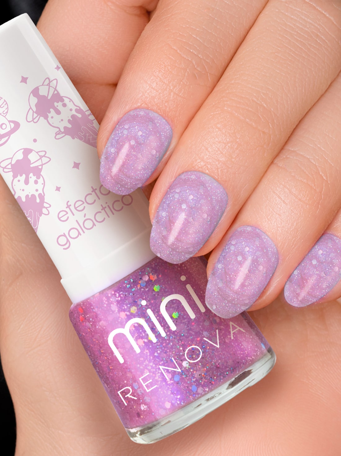 Renova esmalte mini  23014, ROSA CON GLITTER, hi-res