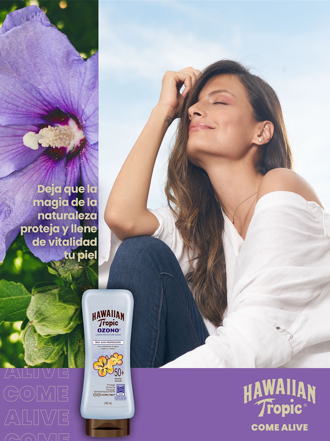Hawaiian Tropic loción ozono FPS 50+ 27037, ÚNICO, hi-res