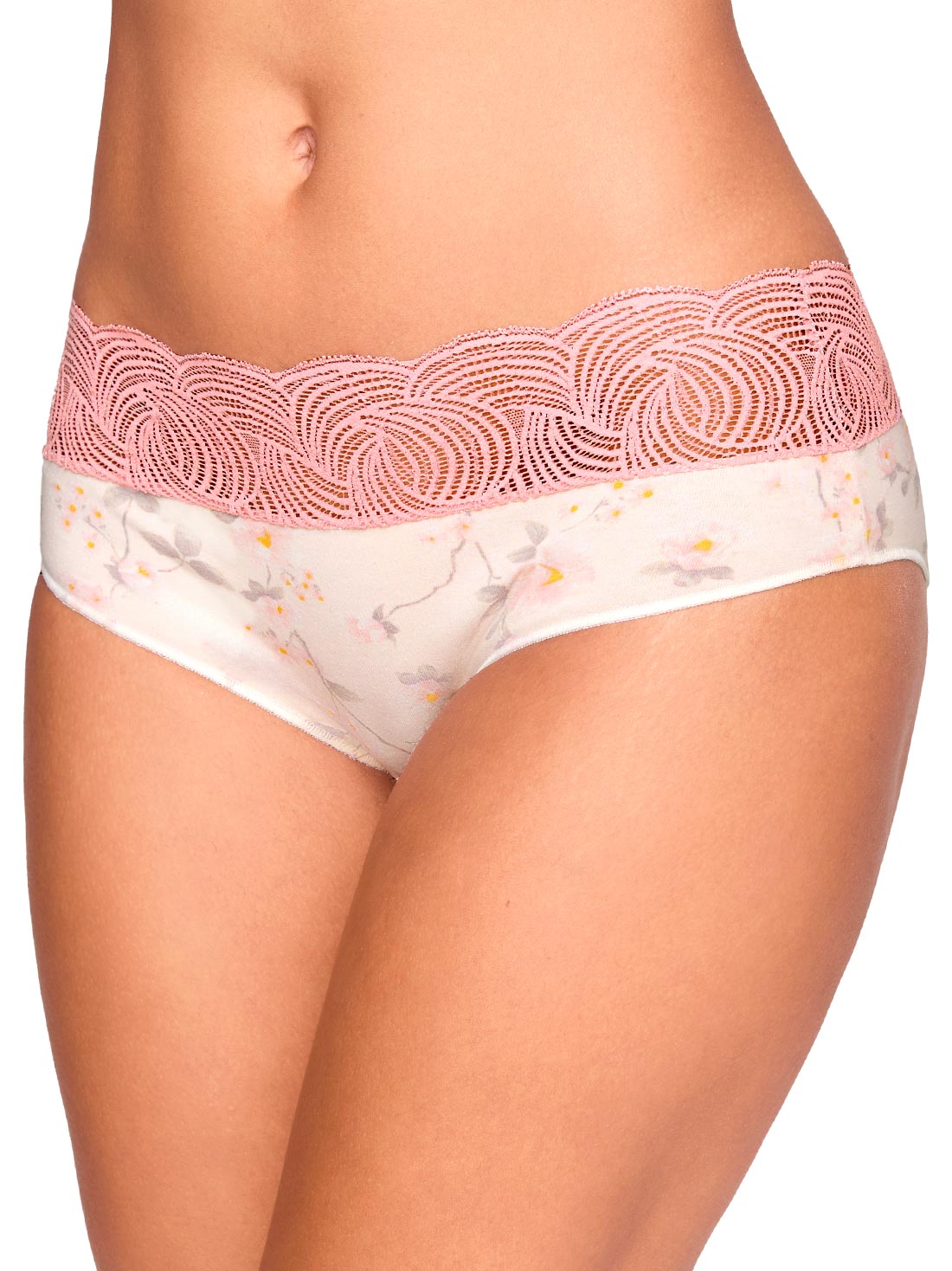 Flores Coordinados Ropa Interior Panty Bikini Con Encaje Y Puente