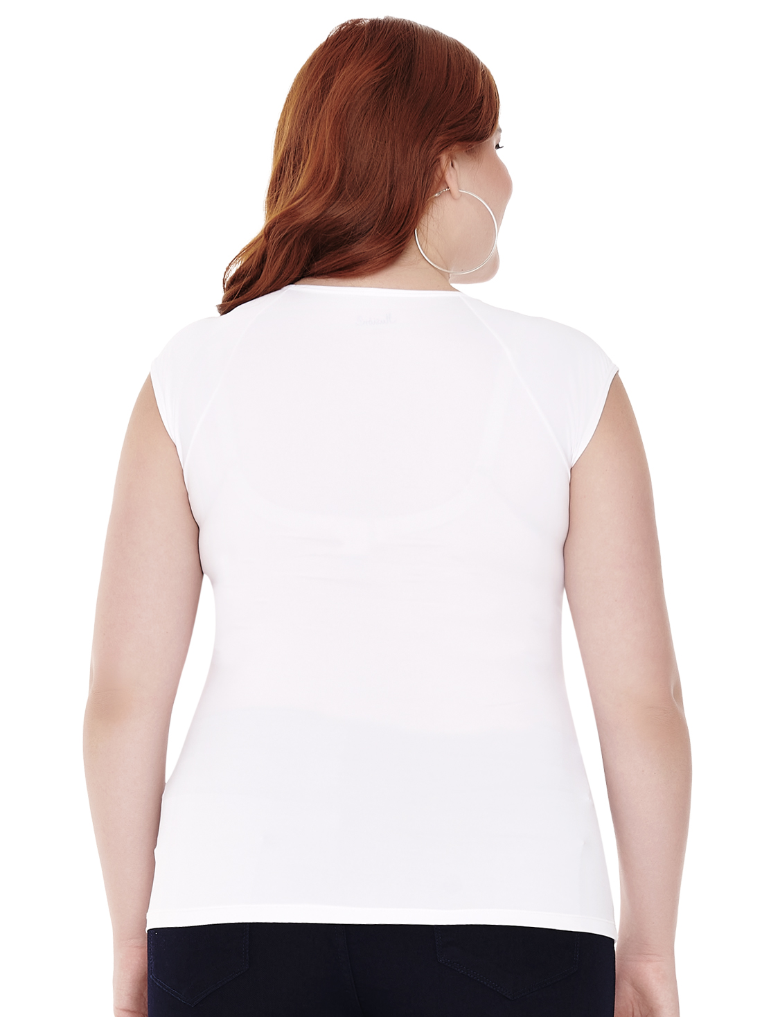 Blusa blanca sin manga outlet