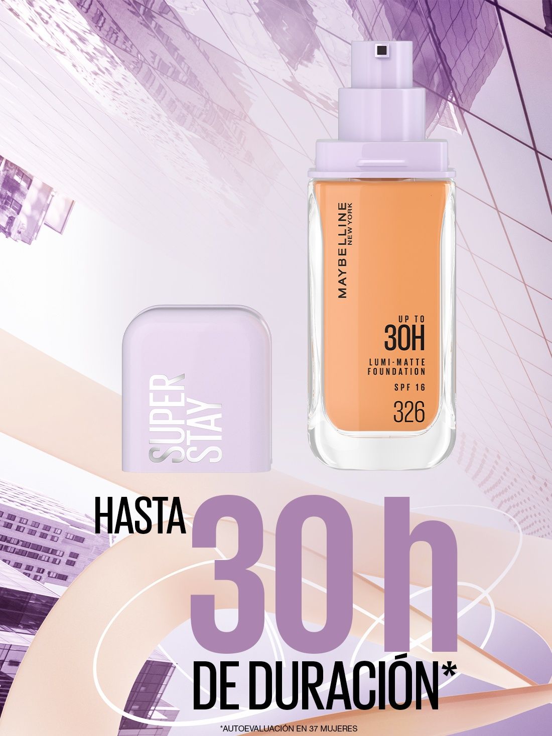 Maybelline maquillaje líquido super stay lumi matte 22024, 326 AS X, hi-res