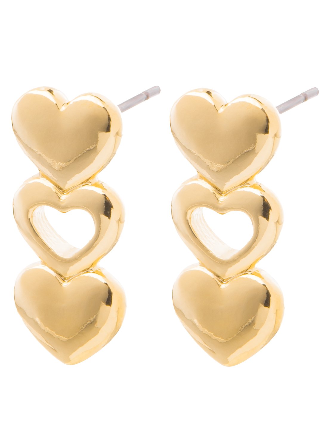 Aretes 3 Corazones 29007, ORO, hi-res