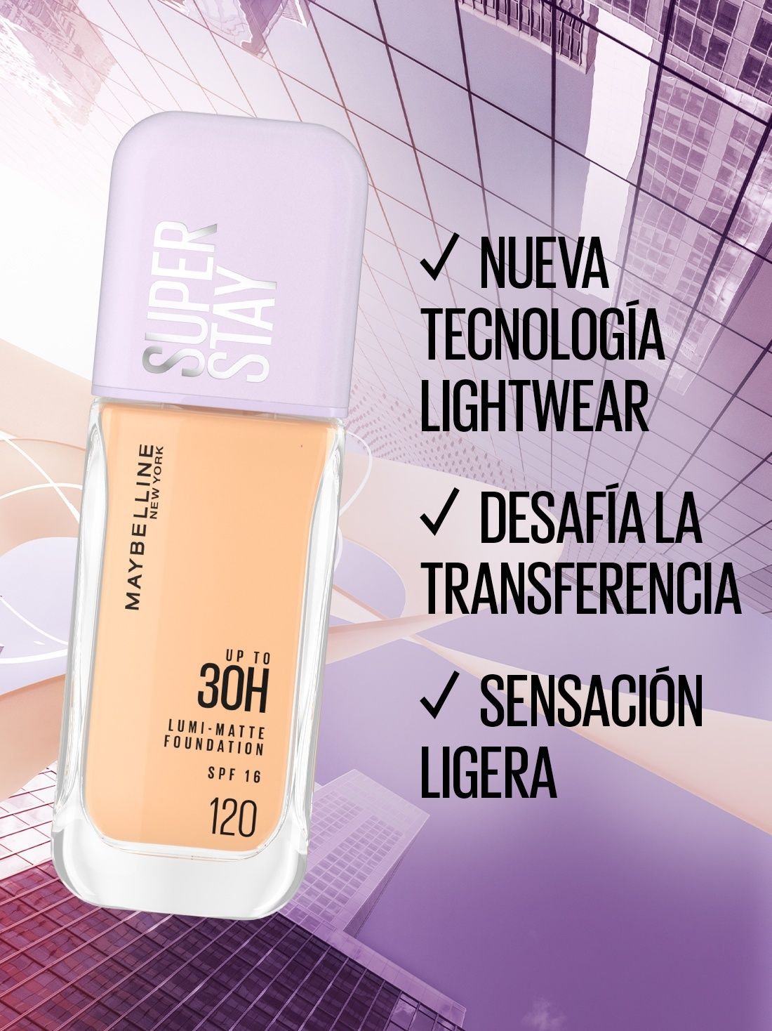 Maybelline maquillaje líquido super stay lumi matte 22024, 120 AS X, hi-res