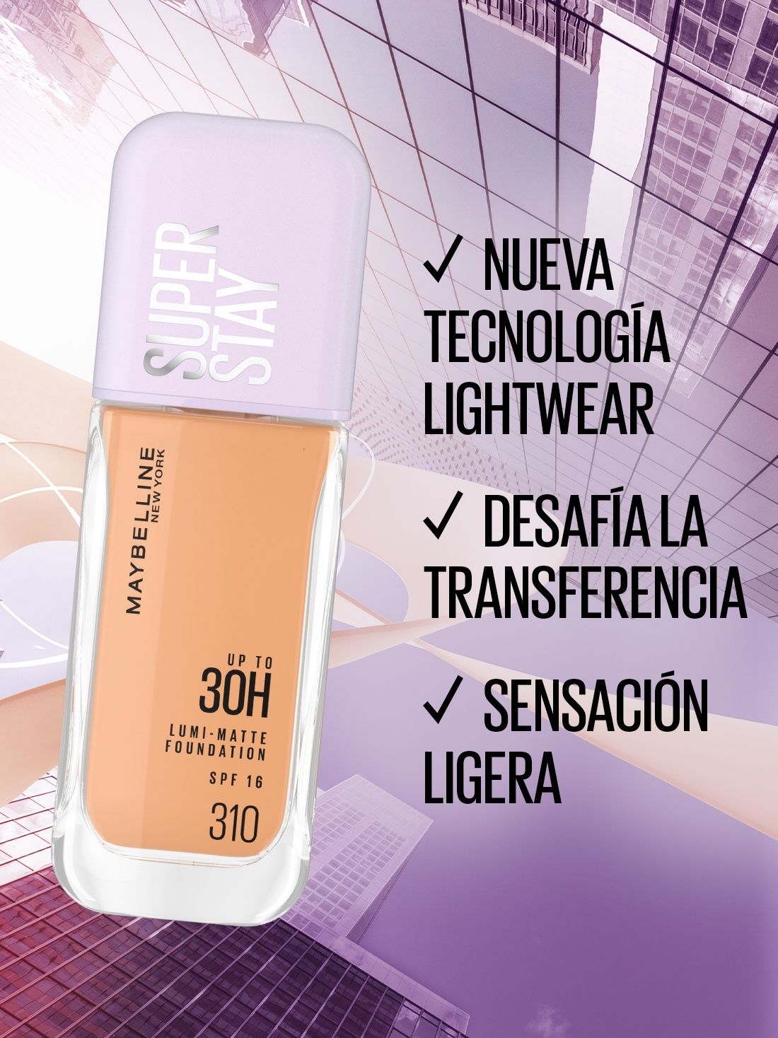 Maybelline maquillaje líquido super stay lumi matte 22024, 310 AS X, hi-res