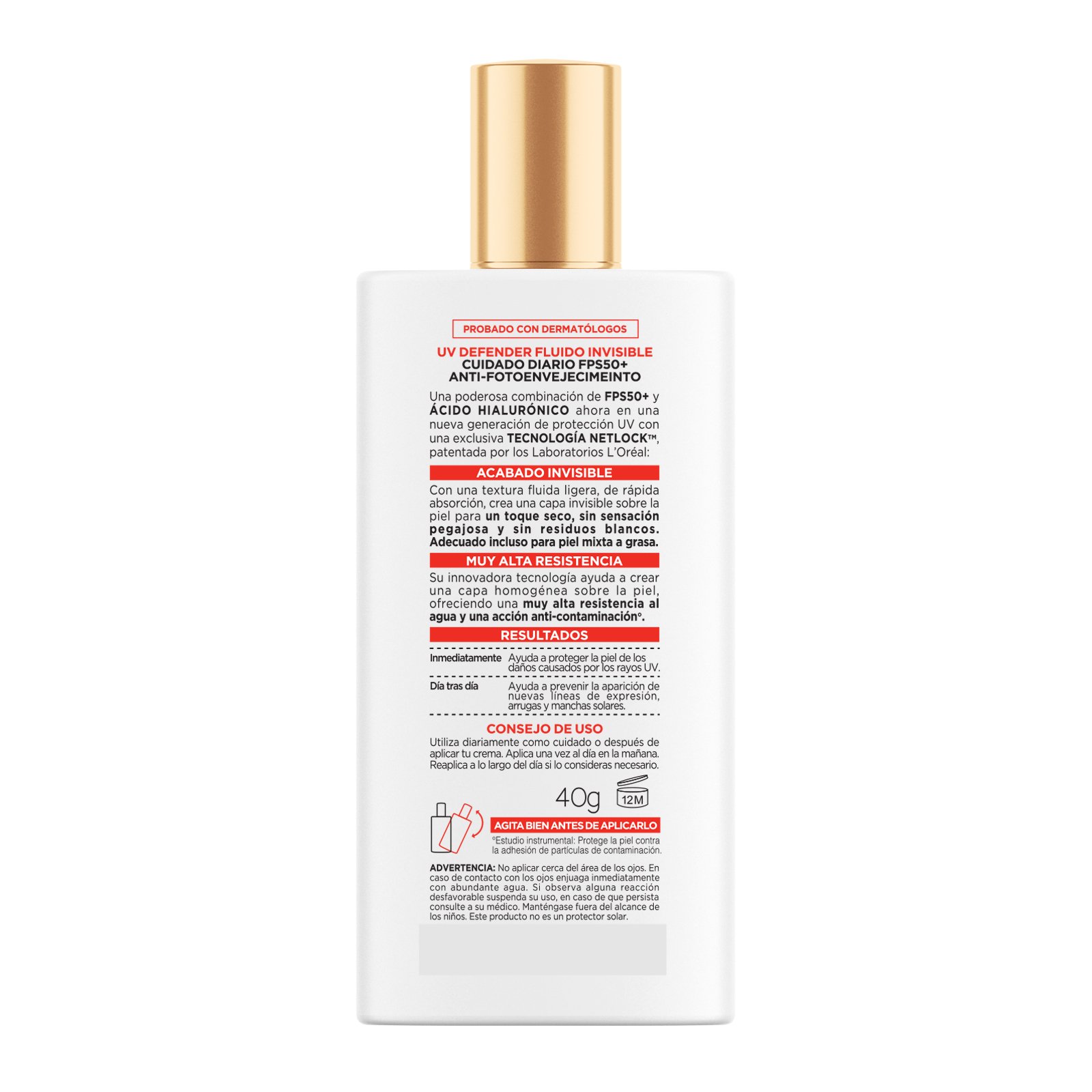 L'Oréal Paris protector UV defender fluido sin color  35346, ÚNICO, hi-res