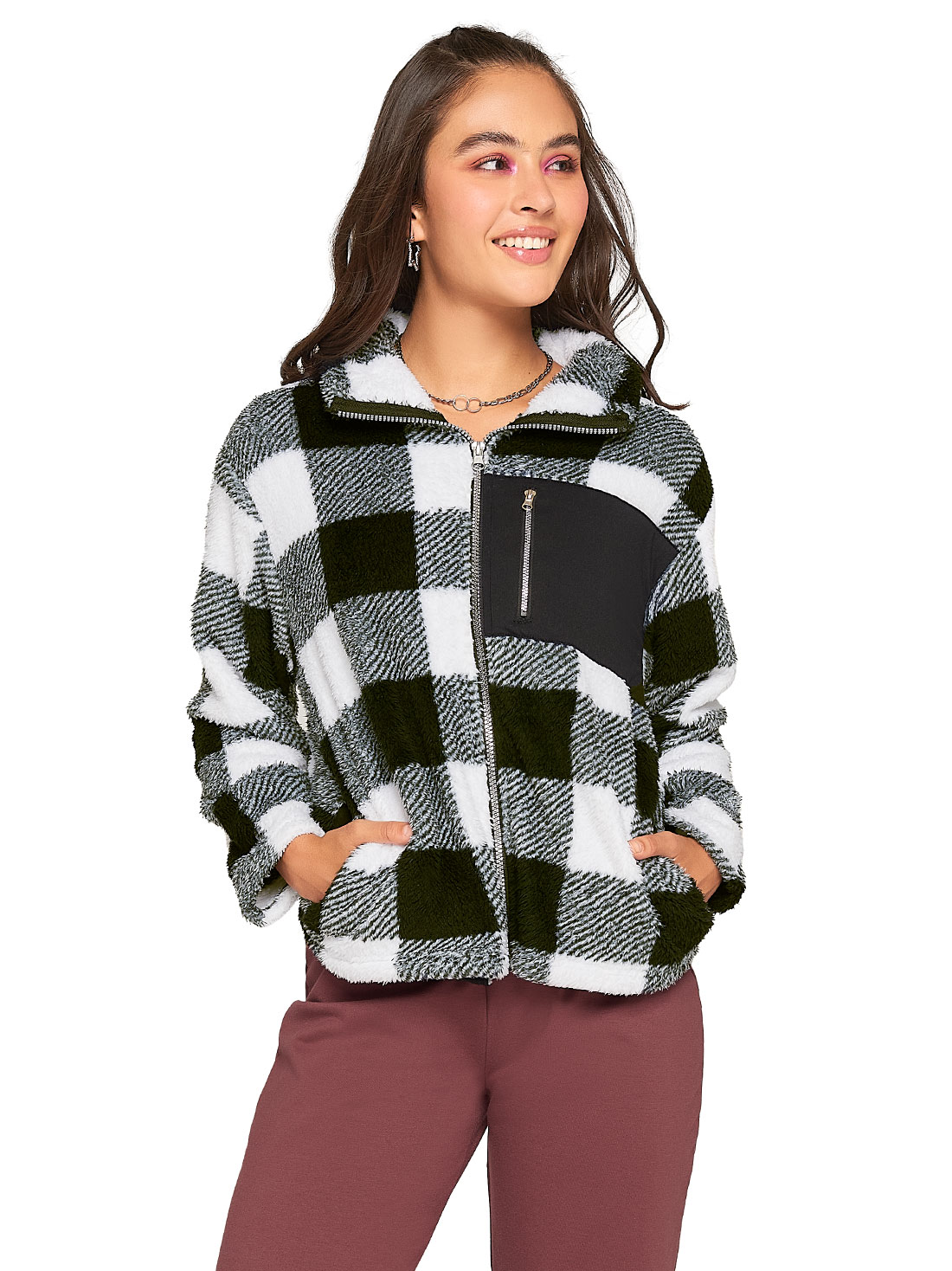 Sudadera de fleece 48006, CUADROS XX, hi-res