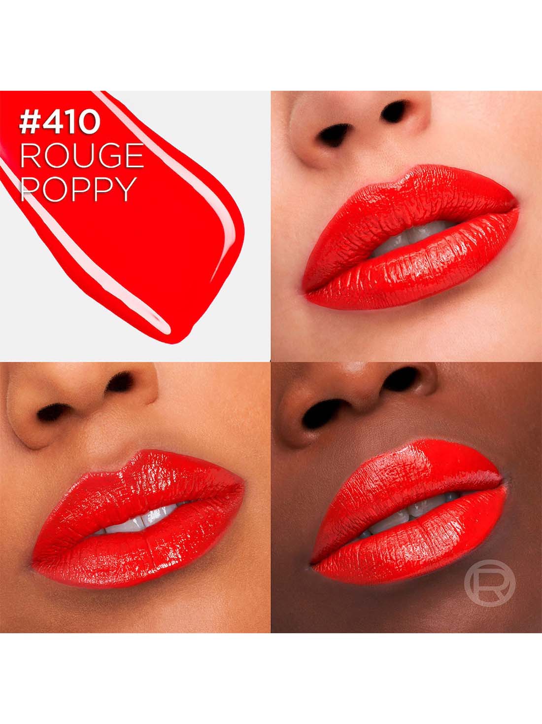 L'Oréal Paris labial líquido lacquer resistance 20139, ROUGE POPPY 410, hi-res