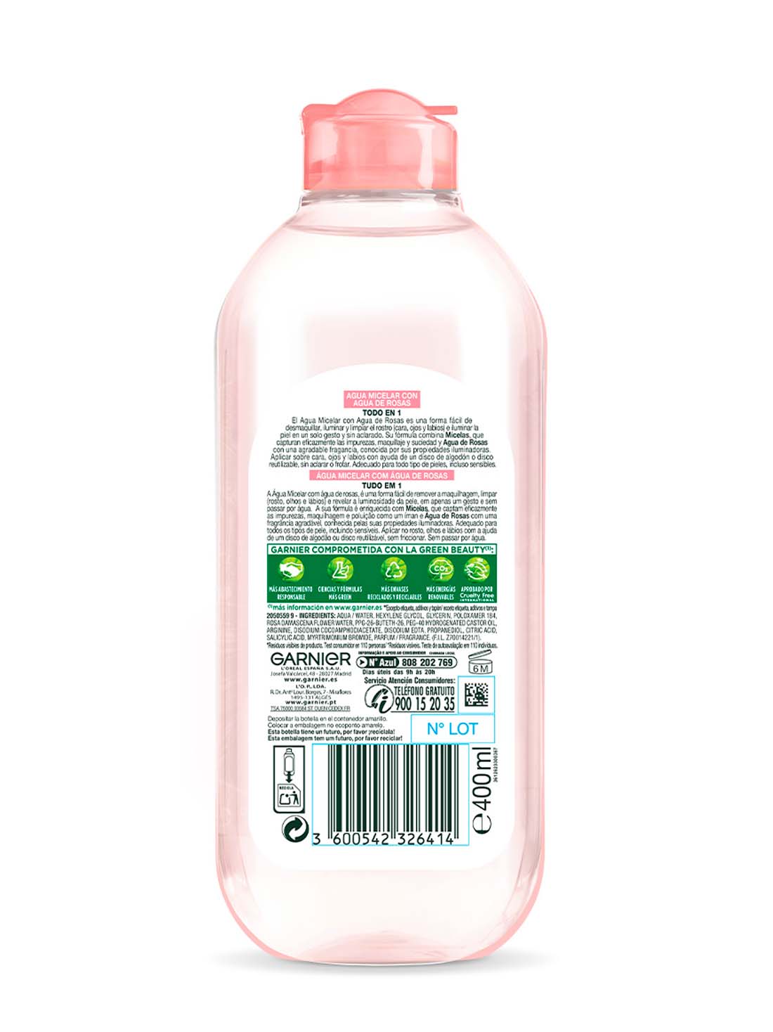 Garnier agua micelar agua de rosas  25015, ÚNICO, hi-res
