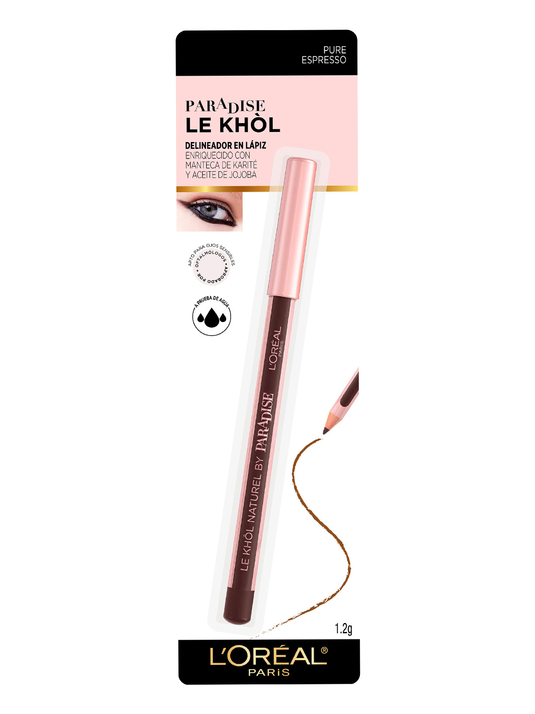 L'Oréal Paris delineador de lápiz paradise le khol 21047, PURE ESPRESSO, hi-res